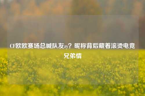 CF欧欧赛场总喊队友zy？昵称背后藏着滚烫电竞兄弟情