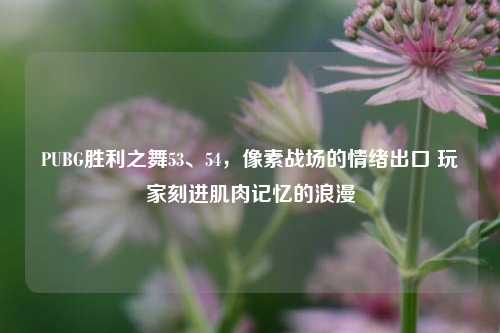 PUBG胜利之舞53、54,像素战场的情绪出口 玩家刻进肌肉记忆的浪漫