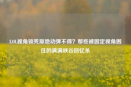 LOL视角锁死原地动弹不得?那些被固定视角困住的满满峡谷回忆杀