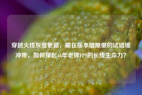 穿越火线灰度更新,藏在版本缝隙里的试错缓冲带,如何撑起16年老牌FPS的长线生命力?