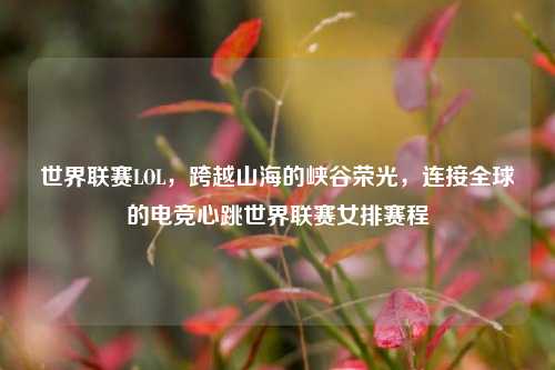 世界联赛LOL,跨越山海的峡谷荣光,连接全球的电竞心跳世界联赛女排赛程