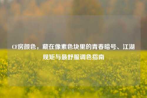 CF房颜色，藏在像素色块里的青春暗号、江湖规矩与最舒服调色指南