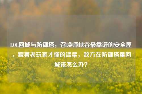 LOL回城与防御塔，召唤师峡谷最靠谱的安全屋，藏着老玩家才懂的温柔，敌方在防御塔里回城该怎么办？