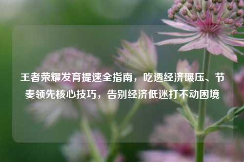 王者荣耀发育提速全指南,吃透经济碾压、节奏领先核心技巧,告别经济低迷打不动困境