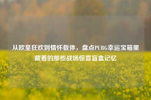 从欧皇狂欢到情怀载体,盘点PUBG幸运宝箱里藏着的那些战场惊喜盲盒记忆